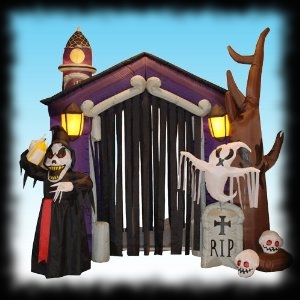 Air Blown Inflatable Life Sized Huge Doorway for Halloween Yard Displays