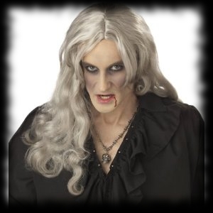 Deluxe Vampire Wig Long Hair Victorian Old World Style