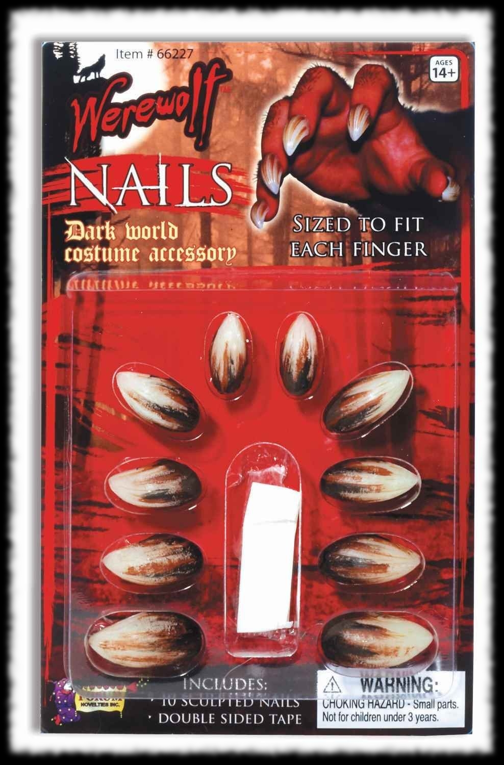 Instant Werewolf Finger Nails Claws Halloween Costume Accessory Idea