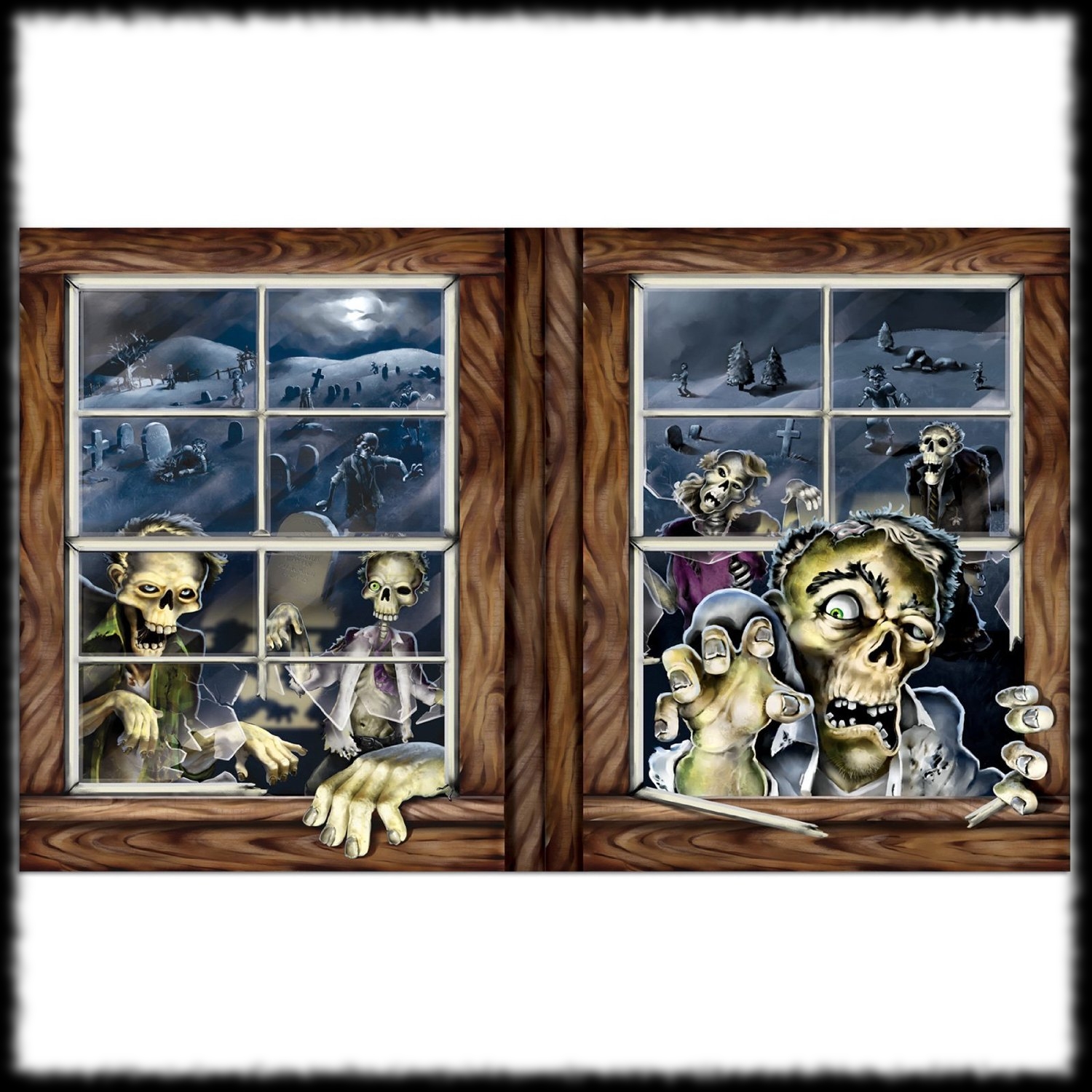Halloween Party Decoration Ideas Zombie Window Clings